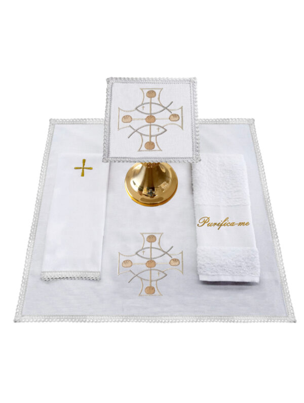 Conjunto De Alfaias Bordado Pães E Peixes