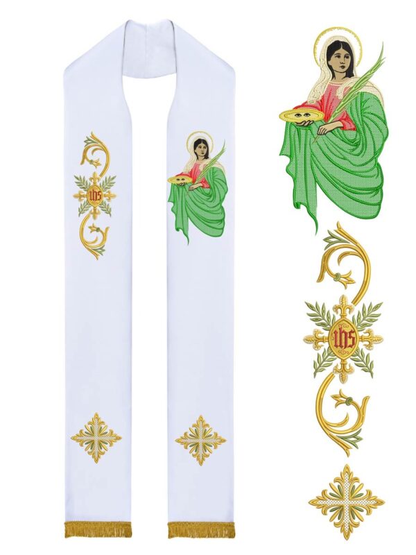 Estola Sacerdotal - Bordado Santa Luzia Estola Sacerdotal - Bordado Santa Luzia