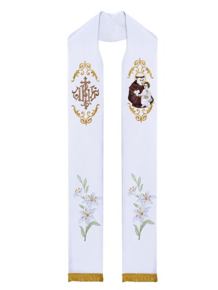 Estola Sacerdotal - Bordado Santo Antônio