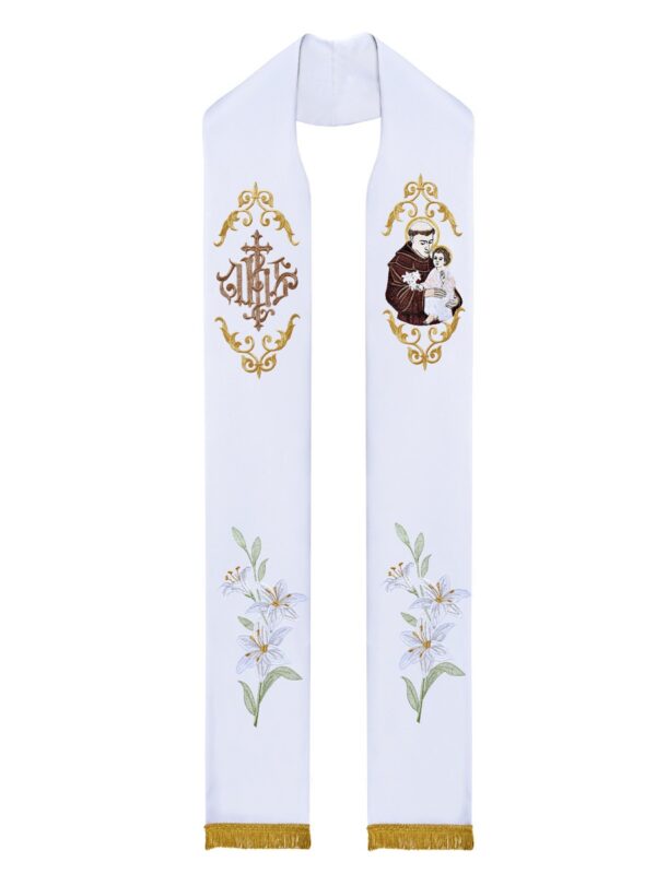 Estola Sacerdotal - Bordado Santo Antônio