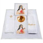 conjunto alfaia bordado santa Teresinha